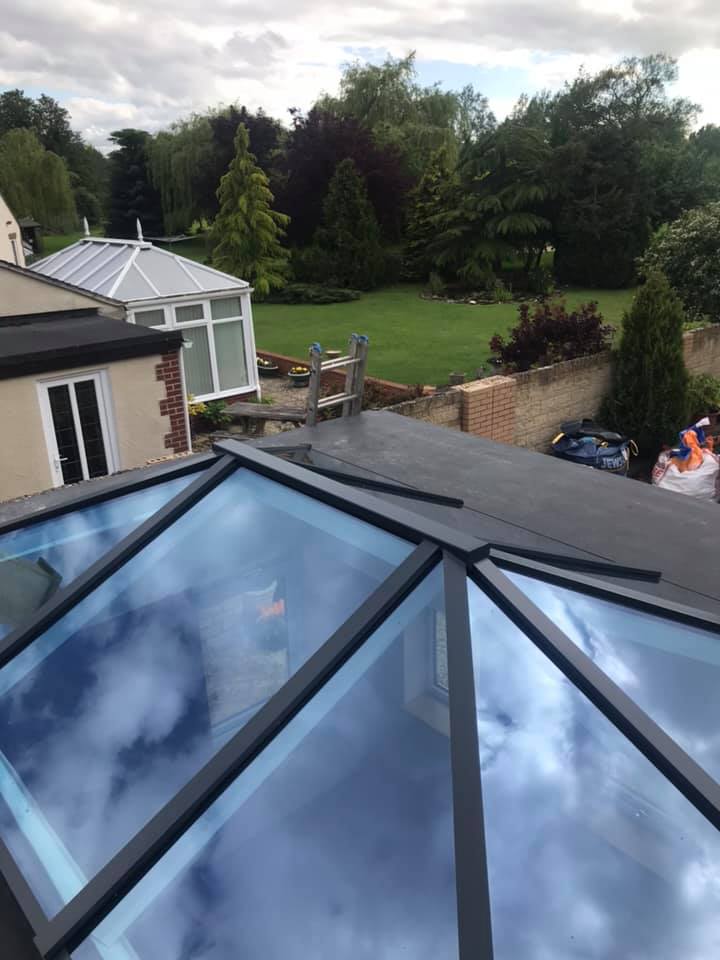 Roof lantern on flat roof for kitchen