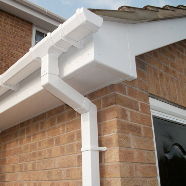 Up close of guttering and fascia corner