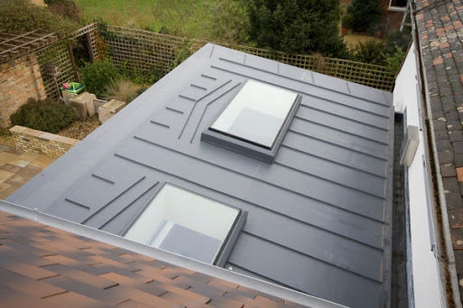 Skylights installed on flat roof