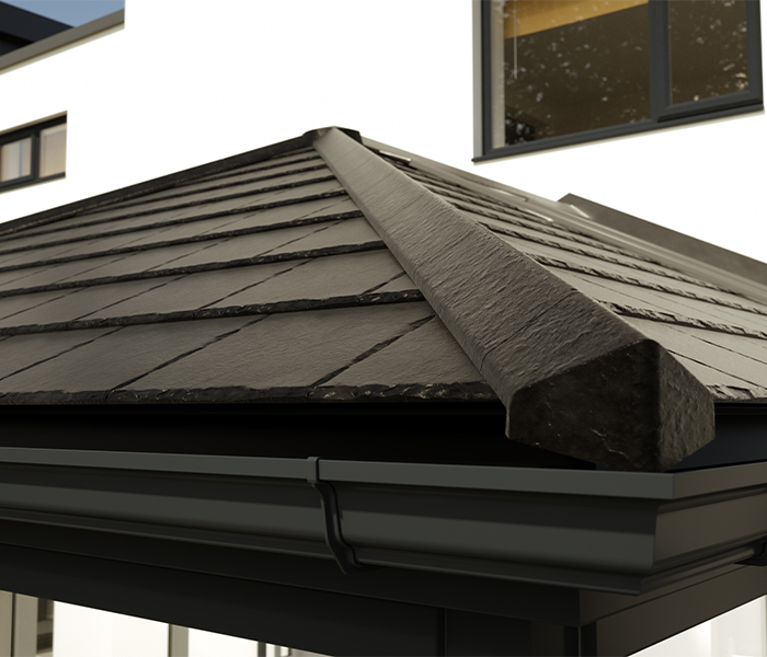 Close up of tiled conservatory roof