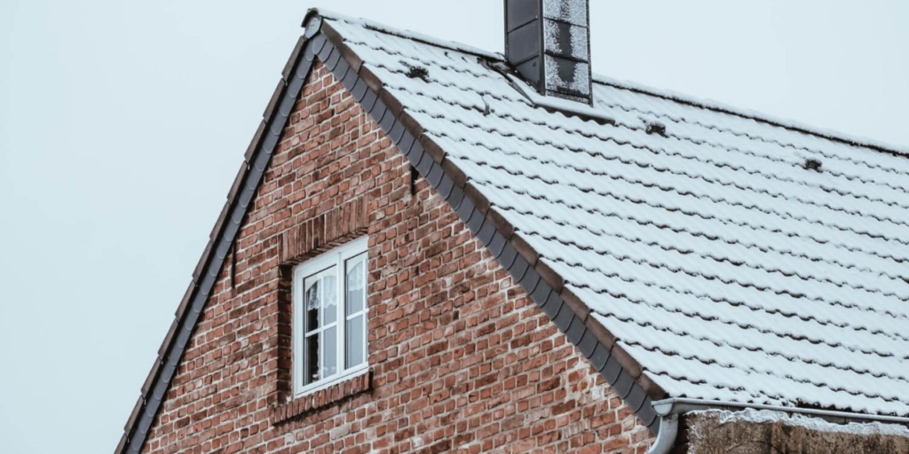 House roof covered in snow.