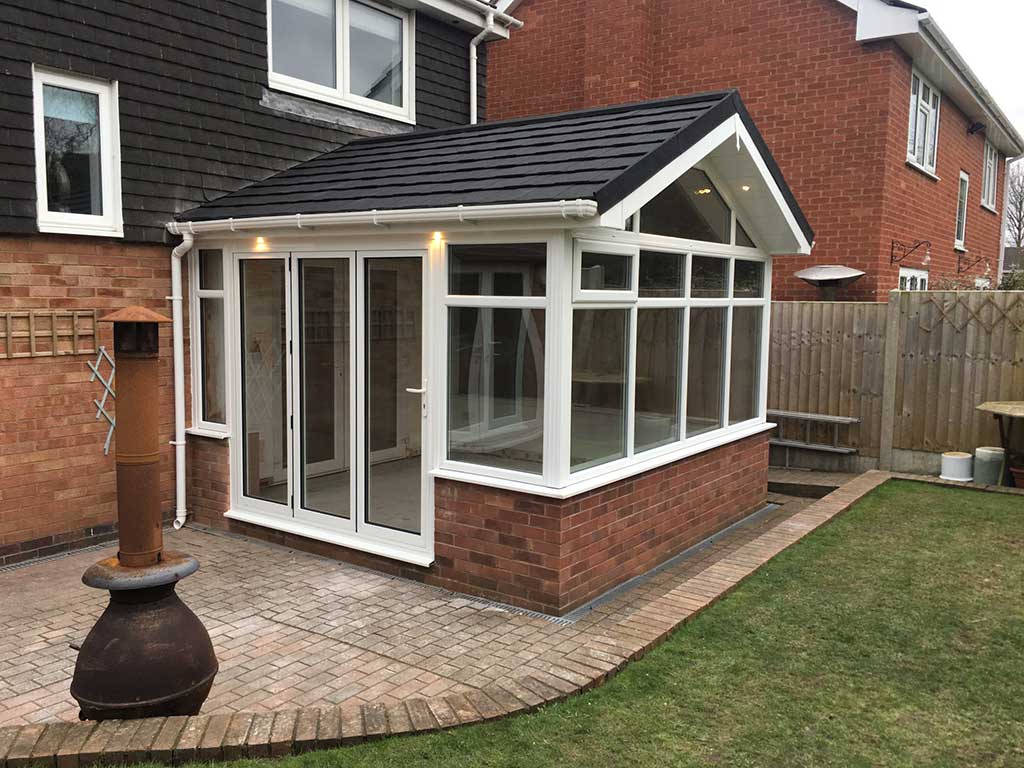 Fronted tile conservatory roof