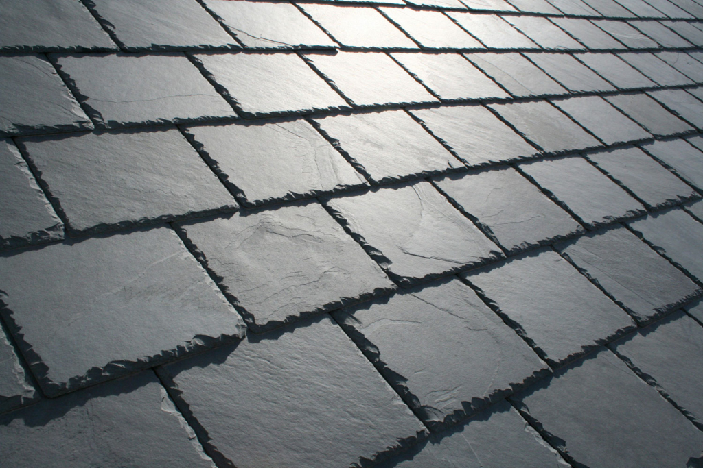 Slate roof after being repaired