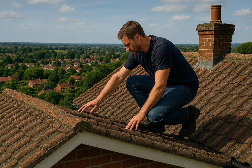 Roof being surveyed in Costessey, Norwich