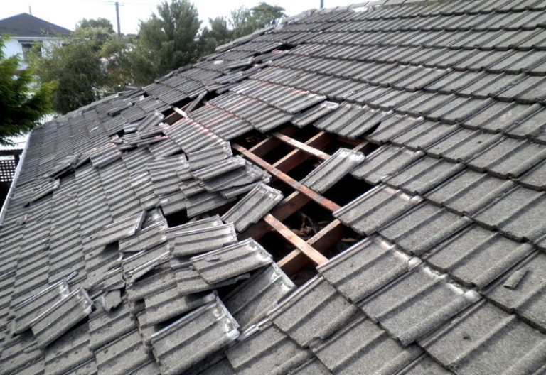 Roof in Norwich after storm damage