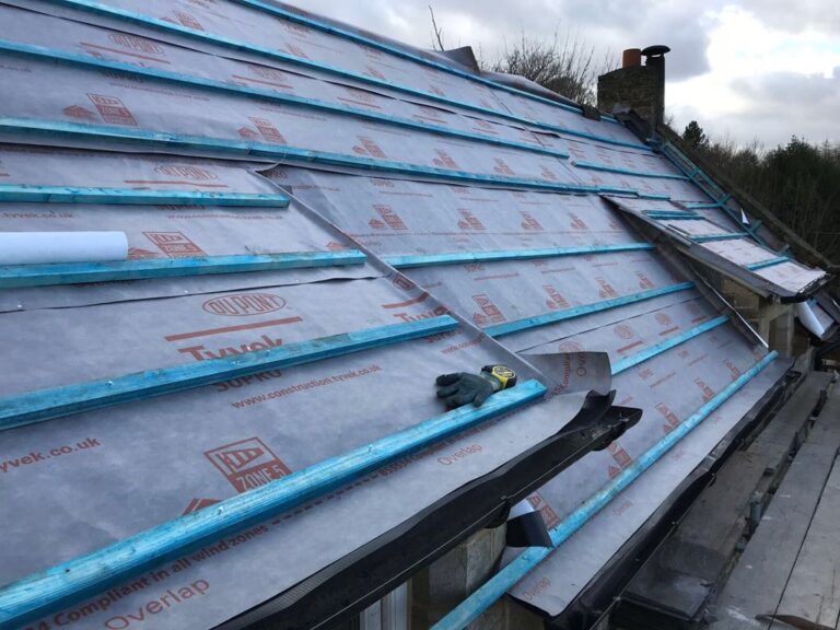 Breathable membrane felt installed on a roof in Norwich