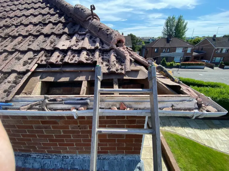Eaves of a roof that needs repairing