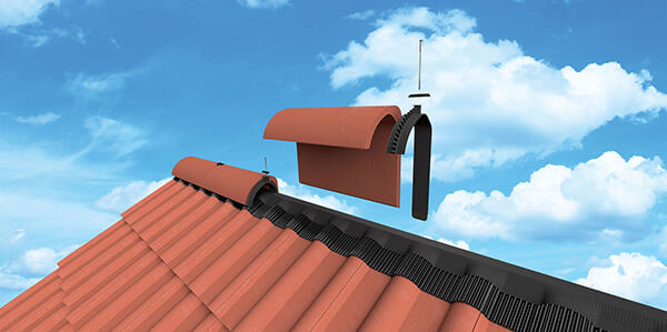 Dry ridge roof ventilation system