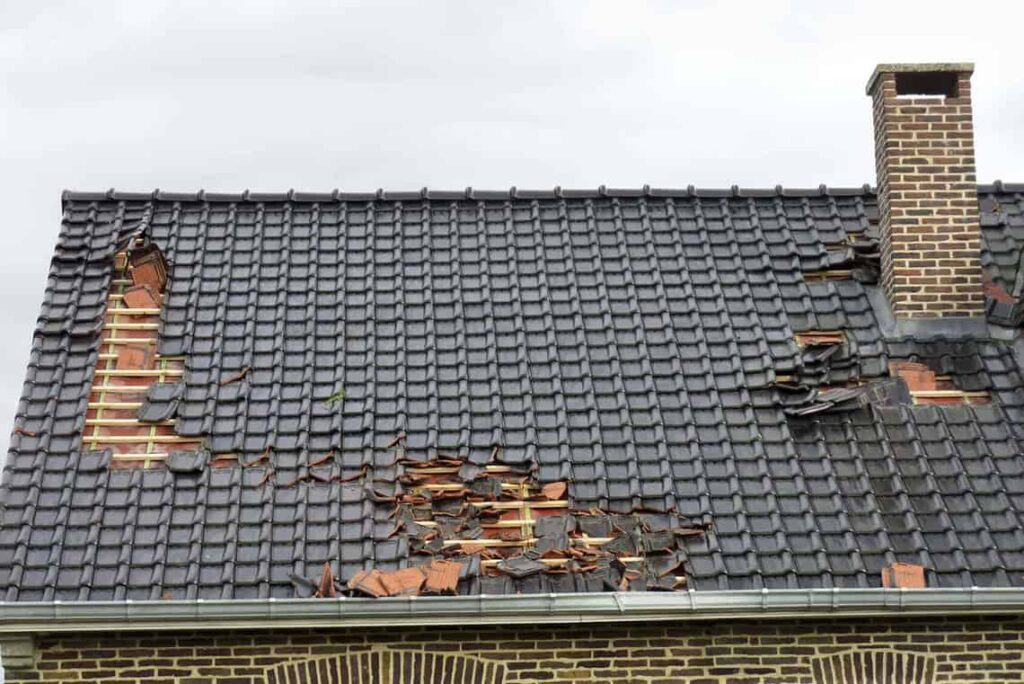 Roof damaged and needing an emergency roof repair in Norwich
