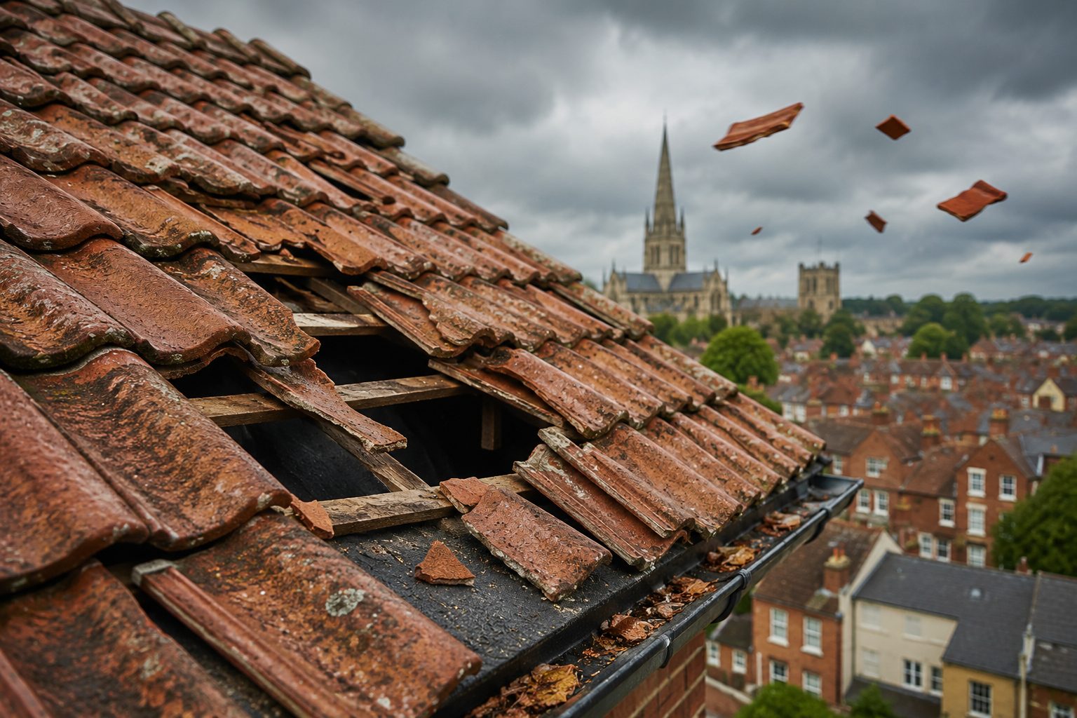 Weak roof tiles in Norwich